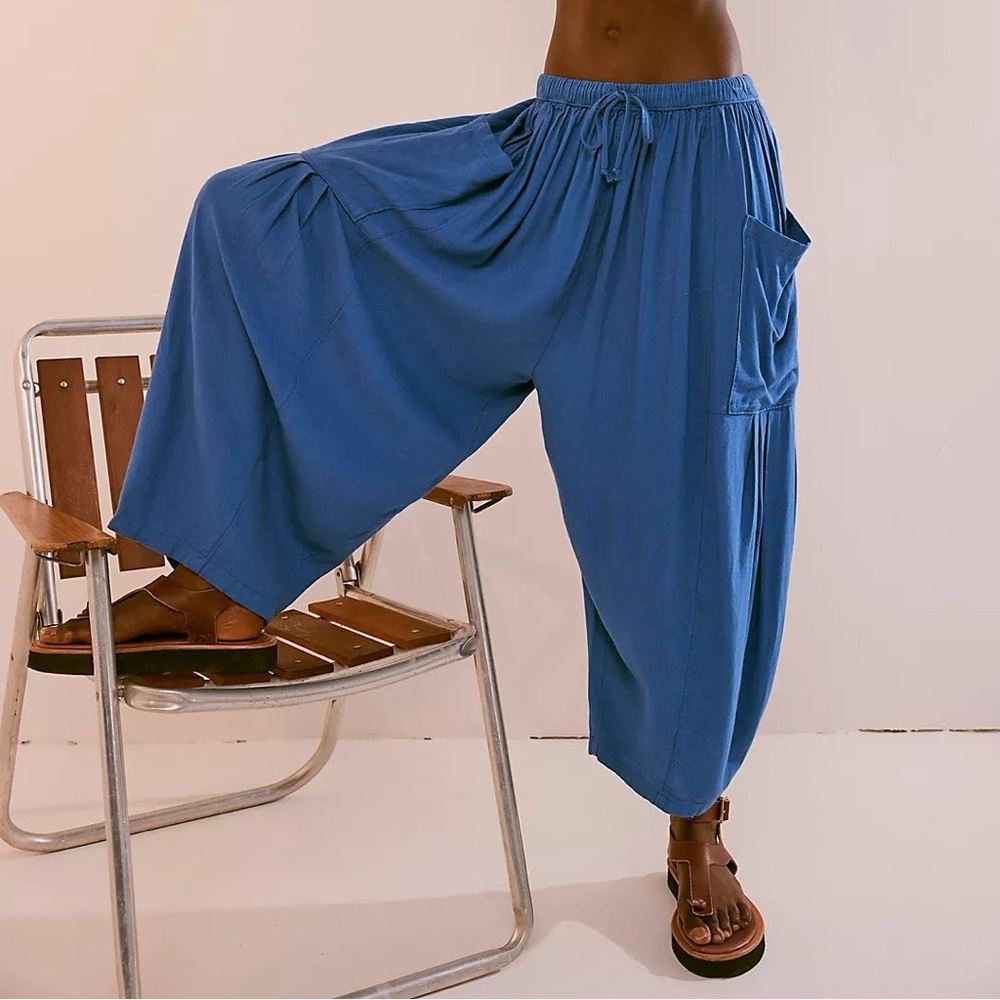Free People Quinn Pants L Blue